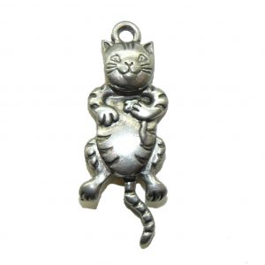 Cat With Swivel Head – Pewter Charm