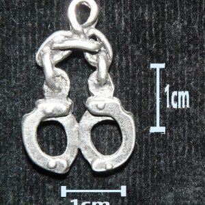 Handcuffs Pewter Charm