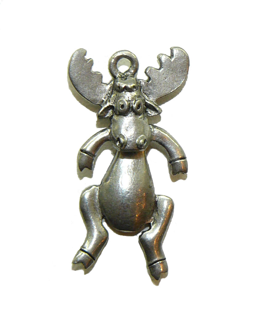 Moose With Swivel Head - Pewter Charm