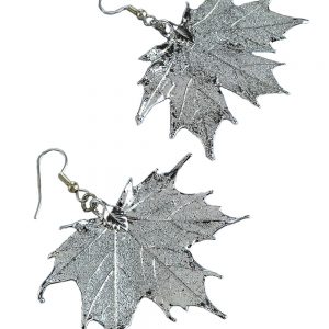 Sugar Maple Leaf In Silver – Real Leaf Earrings