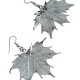 Silver Sugar Maple Leaf Earrings