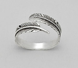 Feather Ring in Sterling Silver (Adjustable)