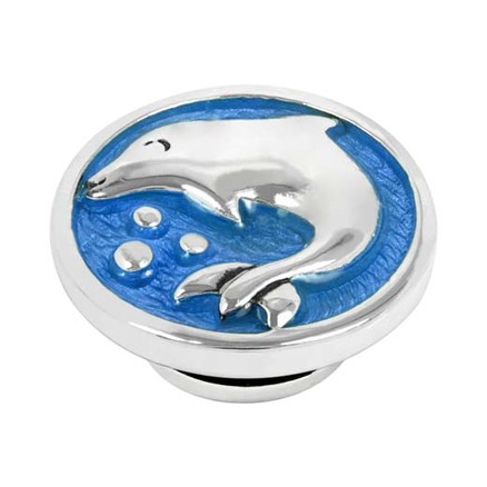 Kameleon JewelPop - Silver Dolphin on Blue Enamel - KJP129B