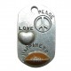 Football Peace Love Happiness Pewter Charm