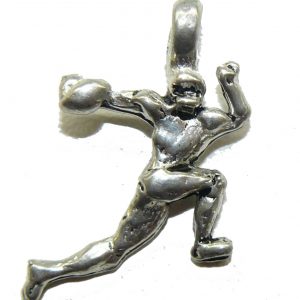 Football Player Catch Pewter Charm