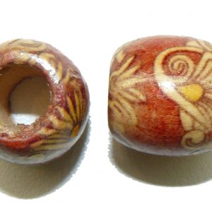 Red Flower Bamboo bead large hole