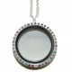 Floating Charm Locket White with Crystals