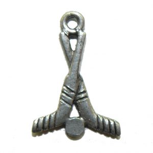 Hockey Sticks and Puck – Pewter Charm