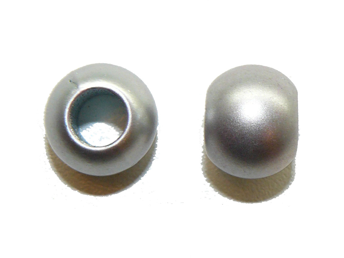 Metallic Silver Acrylic Large Hole Bead