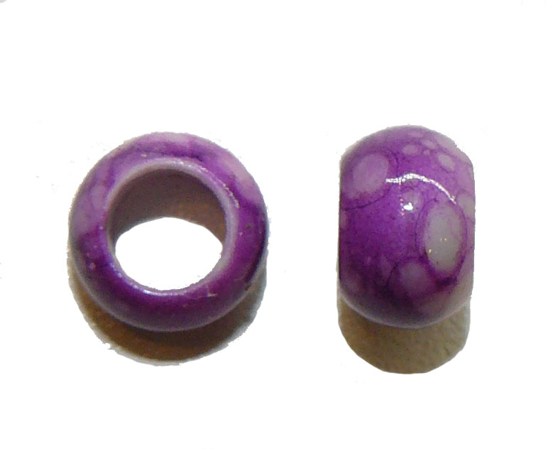Purple Marble Acrylic Bead
