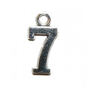 Seven 7 Silver Number Charm