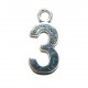 Three 3 Silver Number Charm