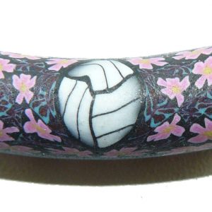 Volleyball Pink Flowers Fimo Bead