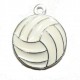 White Enamel Volleyball Charm