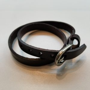 Plain, Double Wrap Leather Bracelet – Dark Brown