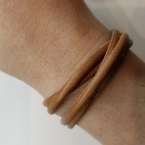 Double Wrap Loop Clasp Leather Bracelet – Light Brown