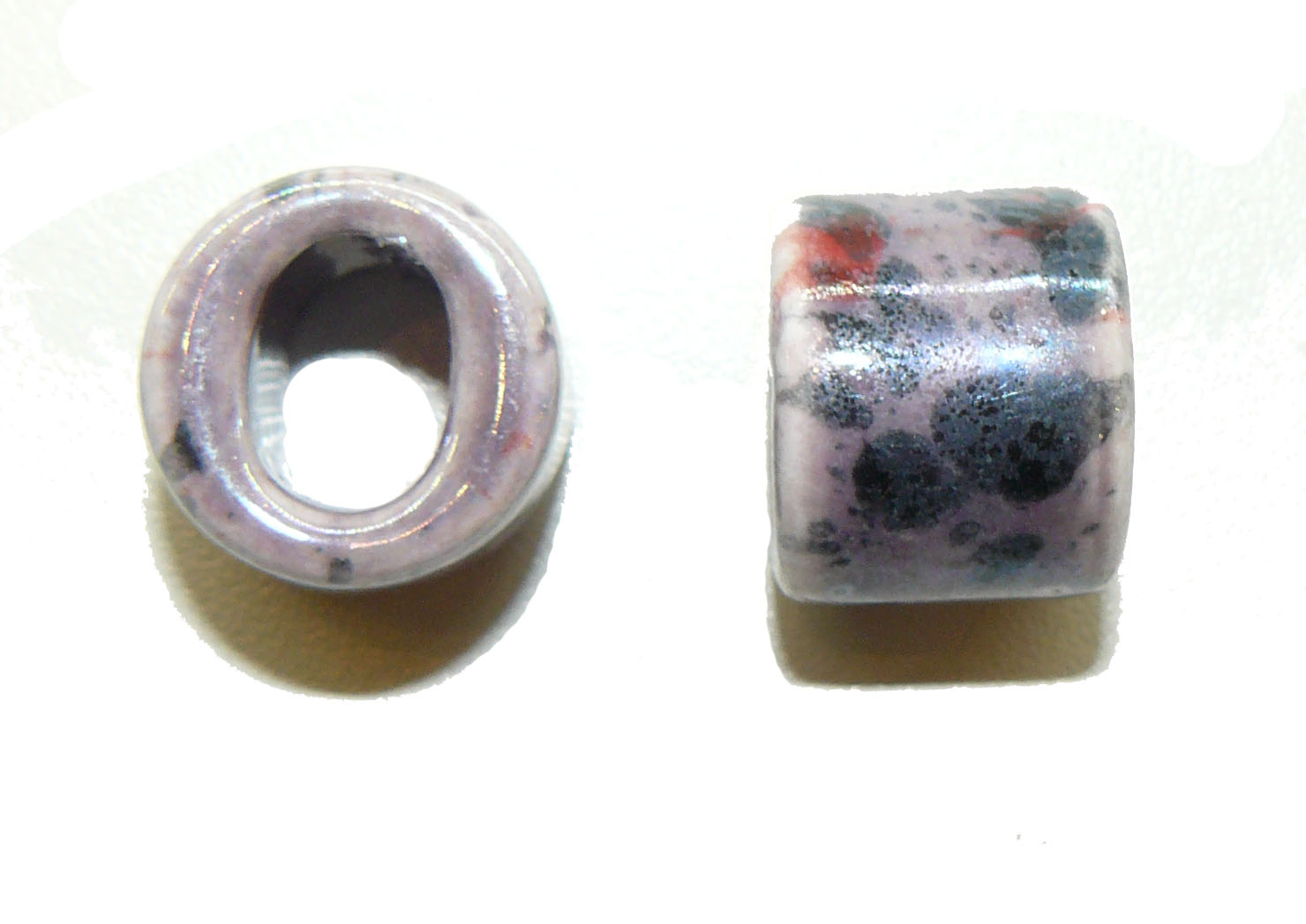 Purple Ceramic Large Oval Hole Bead