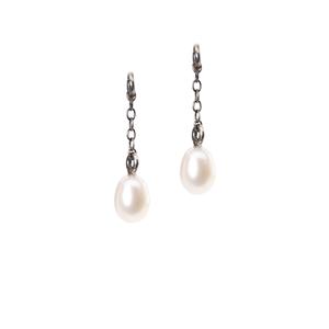Trollbeads – Fancy Drops Earrings with Pearl, 1cm / 0.4 inch – 56501-01