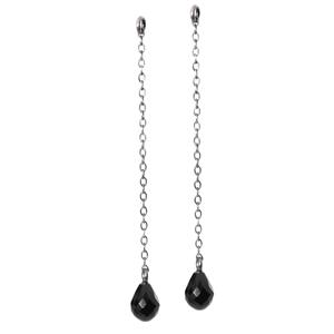 Trollbeads-Drops Earrings with Onyx 5cm/1.96inch  #56502-05