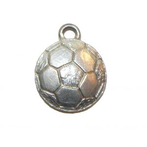 Flat Rounded Soccer Ball – Pewter Charm