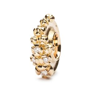 Trollbeads – Gold Bougainvillea Bead With Diamonds – 31104