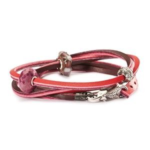 Trollbeads – Leather Bracelet, Red-Bordeaux – L5110