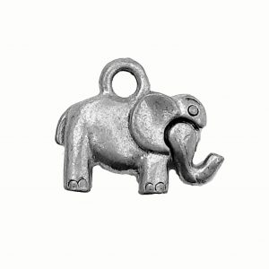 Elephant With Movable Trunk – Pewter Charm