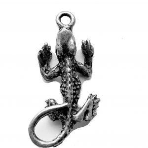 Lizard With Curly Tail – Pewter Charm