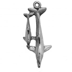 Momma and Baby Dolphins – Pewter Charm