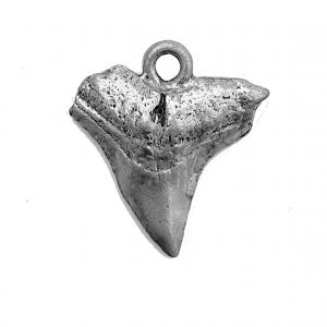 Thick Shark Tooth – Pewter Charm