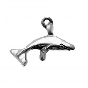 Whale Tail Down – Pewter Charm