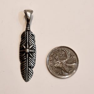 Native Feather – Fine Pewter Pendant BFP00006