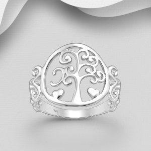 Sterling Ring – Deco Tree – Size 6