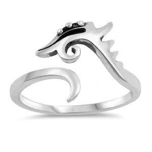 Sterling Ring – Art Dragon – Adjustable – Size 9