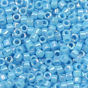 Miyuki Delica Bead – Opaque Light Blue AB – Size 11/0 – DB-0164 – 5 Gram Bag
