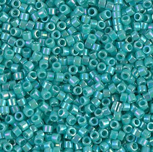Miyuki Delica Bead – Opaque Turquoise AB – Size 11/0 – DB-0166 – 5 Gram Bag