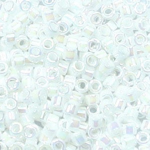 Miyuki Delica Bead – White Pearl AB – Size 11/0 – DB-0202 – 5 Gram Bag