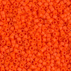 Miyuki Delica Bead – Matte Opaque Orange – Size 11/0 – DB-0752 – 5 Gram Bag