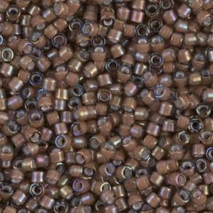 Miyuki Delica Bead – White Lined Cocoa AB – Size 11/0 – DB-1790 – 10 Gram Bag