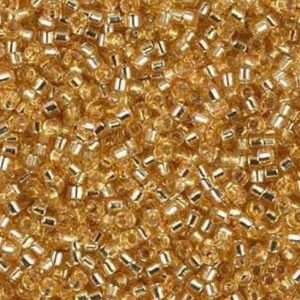 Miyuki Delica Bead – Silver Lined Gold – Size 11/0 – DB-042 – 10 Gram Bag