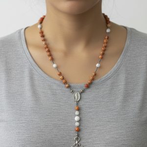 Orange Imperial Jasper Gemstone –  Rosary